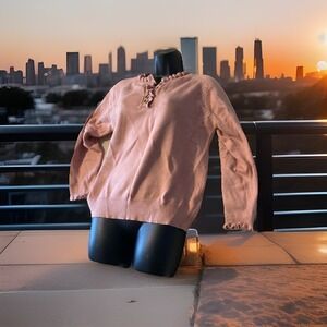 "Btfbm" Women's Sweater Size M Pink Ruffled‎ Collar